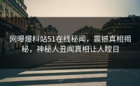 网曝爆料站51在线秘闻，震撼真相揭秘，神秘人丑闻真相让人瞠目